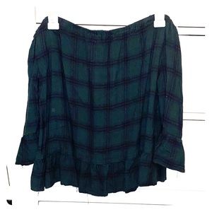 🔴3 for $15🔴BB Dakota Off The Shoulder Plaid Top